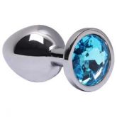 (INDISPONÍVEL) **Plug Anal M Aço AZUL CÉU Brilhante Sexy Import