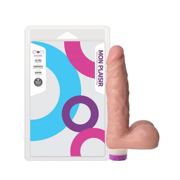 ! ** (INDISPONÍVEL) PRÓTESE VIBRADOR INTERNO 18 X 4CM SOULSEX AH103