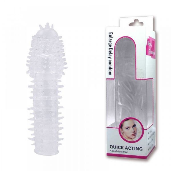 ! ST** CAPA PENIANA TRANSPARENTE COM CERDAS MASSAGEADORAS -