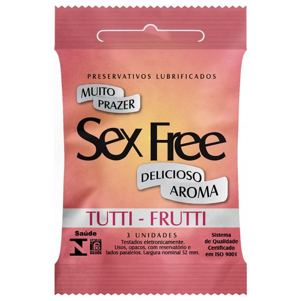 ! Preservativo Lubrificado Sex Free - Aroma Tutti - Frutti