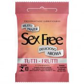 ! Preservativo Lubrificado Sex Free - Aroma Tutti - Frutti