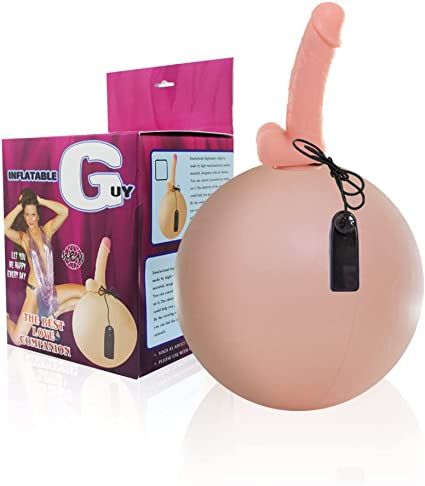 ! ST** Bola Pula Pula inflável Com Pênis Vibrador 18cm