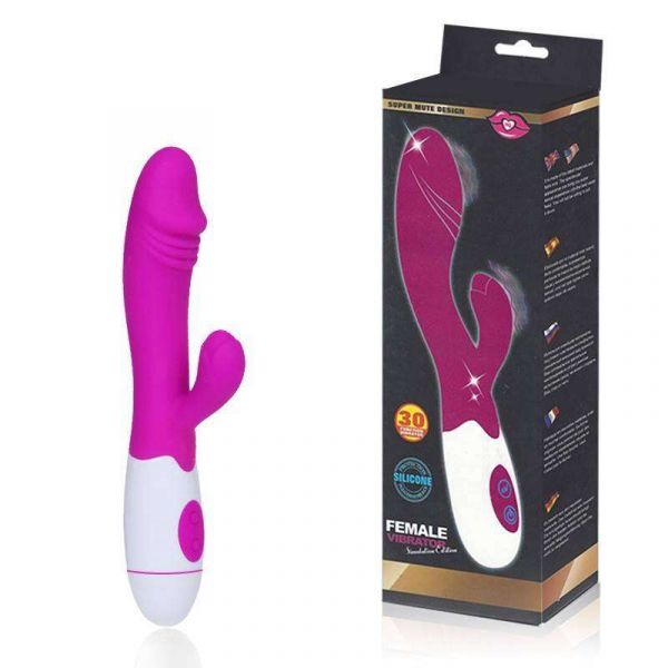 ! ** (INDISPONÍVEL) Vibrador com Estimulador Clito e 30 Modos de Vibr - FEMALE VIBRATOR - VB054 *