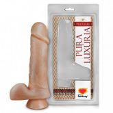 (INDISPONÍVEL)  **PÊNIS REALÍSTICO COM ESCROTO E VENTOSA – 17,5X4,4CM AH223