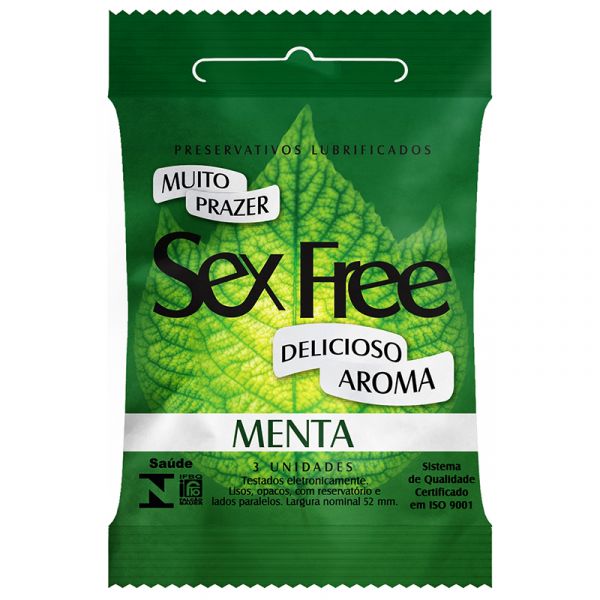 ! ST** Preservativo Lubrificado Sex Free - Aroma Menta