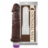 !                          ST**  PÊNIS REALÍSTICO AROMÁTICO DE CHOCOLATE COM VIBRO – 18X4,4 CM S/F *