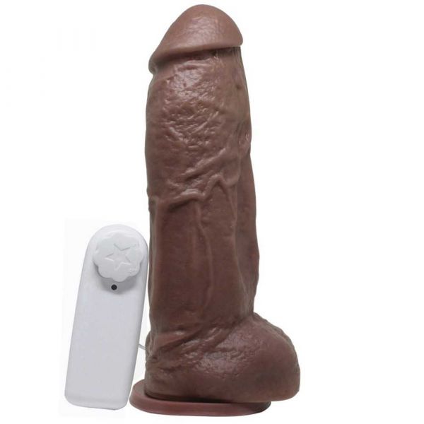 ! ** (INDISPONÍVEL) PRÓTESE VIBRADOR CHOCOLATE COM VENTOSA 22 X 5,5CM SOULSEX