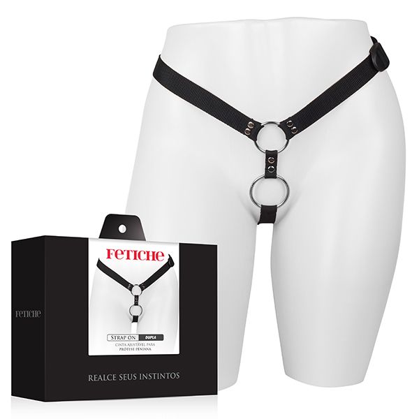 ! ST** Cinta Strap On Dupla Preta
