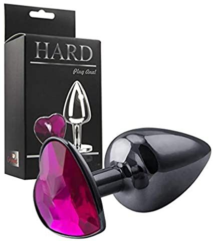 ! ** (INDISPONÍVEL) Plug Anal Com Detalhe Em Pedra Coração Hard Onix HA121P *
