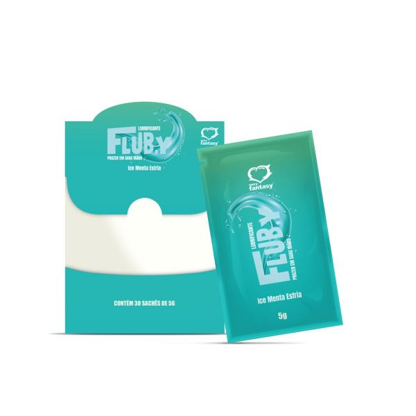 ! ** Flub.y Lubrificante Sachê 5g Sabor Ice Menta Esfria S/F *