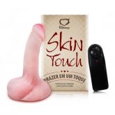 (INDISPONÍVEL) PÊNIS ROTATIVO SKIN TOUCH EM CYBER COM ESCROTO E VIBRO AH276