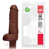 !                **  (INDISPONÍVEL)  Prótese com escroto e vibrador Kong - 19,5x5,5 cm na cor marrom