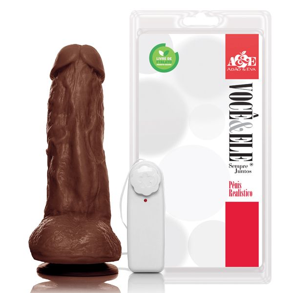 ! ** (INDISPONÍVEL) Prótese com escroto, ventosa e vibro Kong - 19,5x5,5 AH322