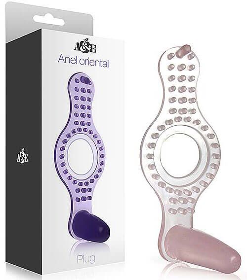 ! ** (INDISPONÍVEL) ANEL ORIENTAL COM PLUG E ESFERAS ESTIMULANTES | COR: TRANSPARENTE