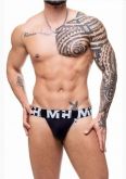 !                                     **  (INDISPONÍVEL)  JOCK SUPLEX PRETO E BRANCO ELÁSTICO LETRAS