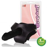 !                        **  (INDISPONÍVEL)  Strap on Prótese Créu - 16x4,5cm couro e elástico preto