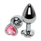 (INDISPONÍVEL) PLUG ANAL CORAÇÃO METAL ROSA