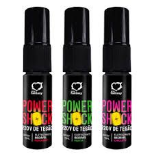 ! ST** Power Shock 220v de Tesão Spray Beijável Eletrizante - CHICLETE, MORANGO E MENTA