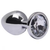 (INDISPONÍVEL) **Plug Anal M Aço TRANSPARENTE Brilhante Sexy Import