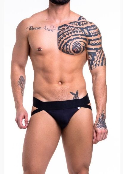 ! ** (INDISPONÍVEL) JOCK FIO 4 TIRAS PRETO SUPLEX-FRENTE *