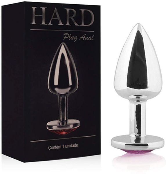 !           **  (INDISPONÍVEL)  Plug Anal Joia de Metal HARD  Prateado com Pedra Brilhante na Base *