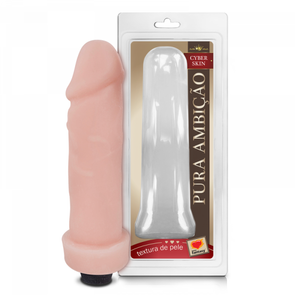 ! ST** Prótese Com Vibro Interno Em Cyberskin 20 X 5Cm S/F *