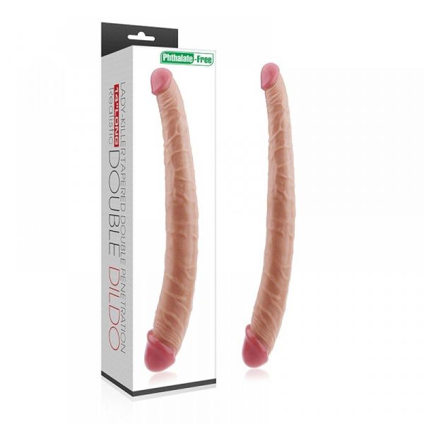 ! ST** PÊNIS DUPLO 36CM COM VEIAS SALIENTES DOUBLE DILDO GTOYS