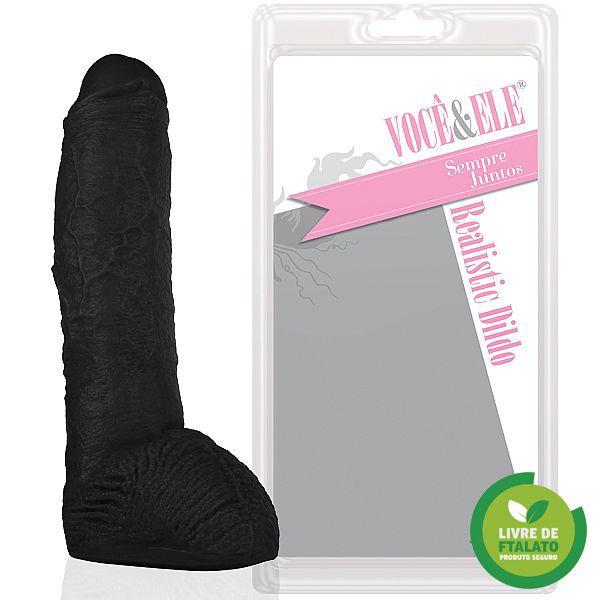 ! ST** Prótese Plutão com escroto 24×5 cm na cor preta A/E *
