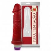 !                            ST**  PÊNIS REALÍSTICO AROMÁTICO DE MORANGO COM VIBRO – 18X4.4 CM AH248