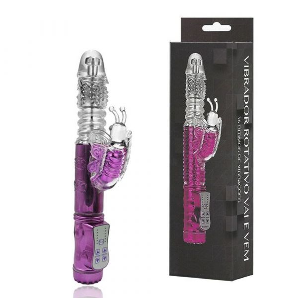 ! ST** VIBRADOR ROTATIVO SOBE E DESCE BUTTERFLY METÁLICO