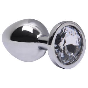 (INDISPONÍVEL) **Plug Anal M Aço TRANSPARENTE Brilhante Sexy Import