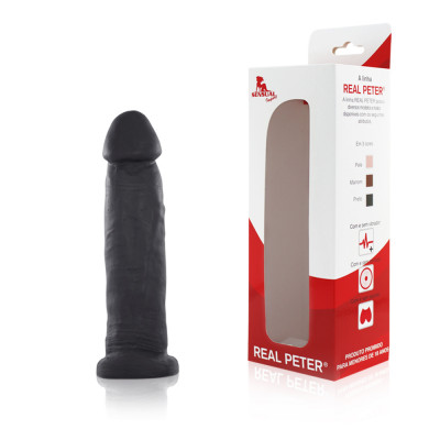 ! ** (INDISPONÍVEL) PRÓTESE STYLE C/ VENTOSA SEM VIBRO REAL PETER COR PRETA 20X5 CM