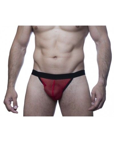 (INDISPONÍVEL) JOCK TULE VERMELHO VIÉS PRETO