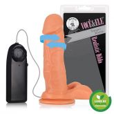 !                          **  (INDISPONÍVEL)  PRÓTESE COM VENTOSA ESCROTO 6 E VIBRP- 16,5X4 CM AH98