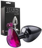 !                      **  (INDISPONÍVEL)  Plug Anal Com Detalhe Em Pedra Coração Hard Onix HA121P *