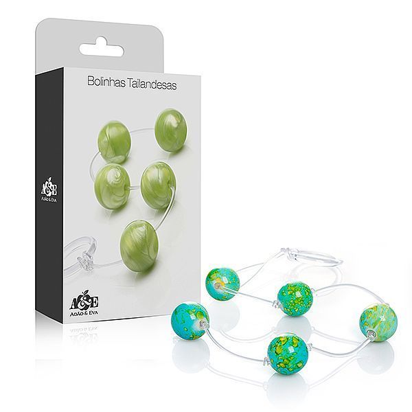 ! ST** Conjunto Pompoar Colar com 5 bolas Adão & Eva