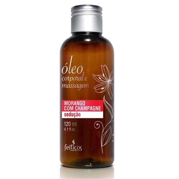 ! ST** ÓLEO DE MASSAGEM CORPORAL 120ML FEITIÇOS AROMÁTICOS MORANGO COM CHAMPAGNE