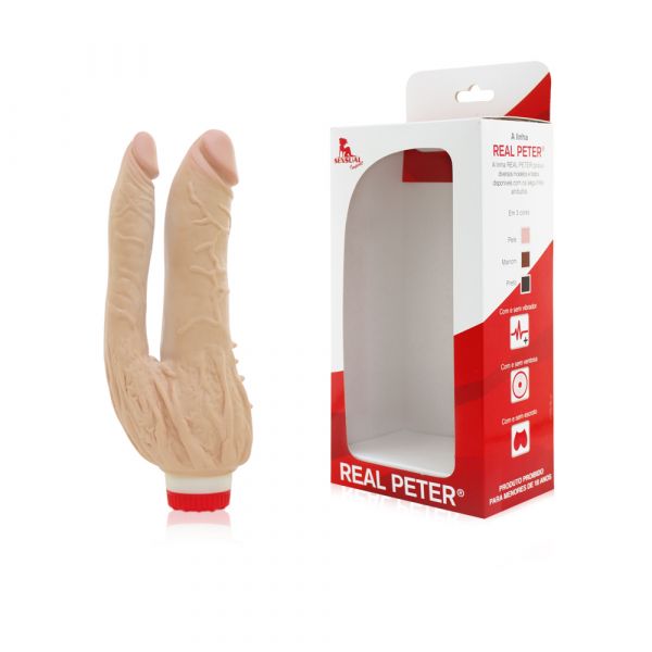 ! ** (INDISPONÍVEL) PRÓTESE DUPLA COM VIBRO REAL PETER *