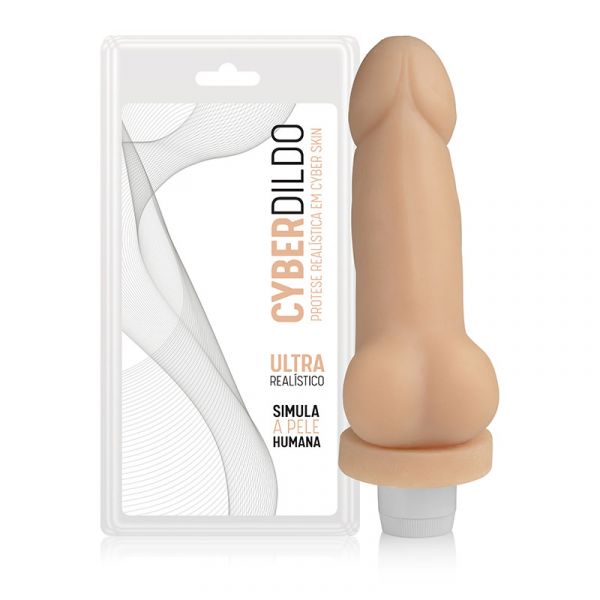 !                               ST**  PRÓTESE EM CYBER SKIN - R1 COM VIBRO E ESCROTO - 18X4 CM A/E *