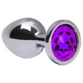 (INDISPONÍVEL) **Plug Anal M Aço ROXO Brilhante Sexy Import