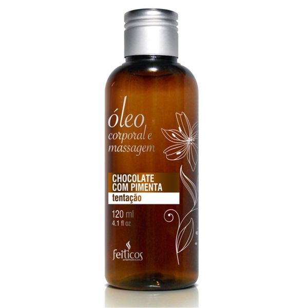 ! ST** ÓLEO DE MASSAGEM CORPORAL 120ML FEITIÇOS AROMATICOS CHOCOLATE COM PIMENTA