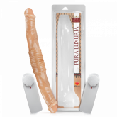 (INDISPONÍVEL )PÊNIS REALÍSTICO DUPLO COM VIBRO – 40,5X4,5cm