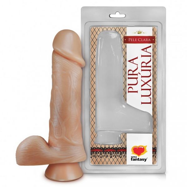 !                                      ST**  PÊNIS REALÍSTICO COM ESCROTO E VENTOSA – 18X4,4CM S/F *