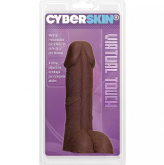 !              ST**  Prótese em Cyber Skin® com Escroto e Esqueleto articulado - 14x5cm Marrom A/E *