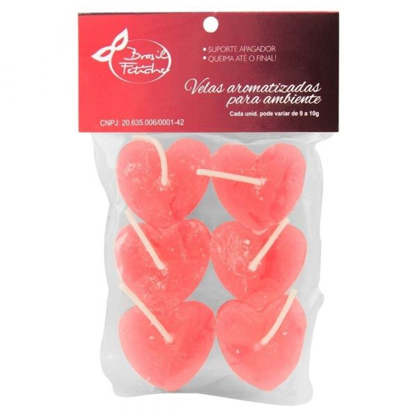! ** (INDISPONÍVEL) VELA FLUTUANTE CORAÇÃO 06 UNIDADES BRASIL FETICHE