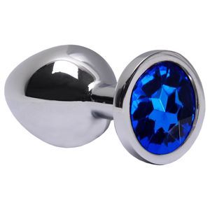 (INDISPONÍVEL) **Plug Anal M Aço AZUL Brilhante Sexy Import