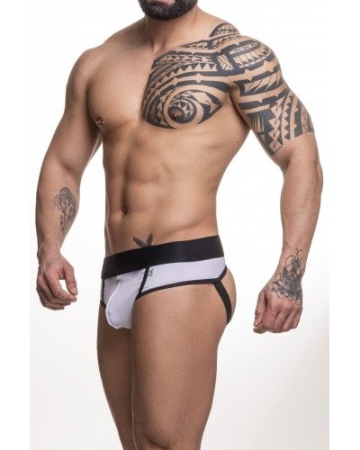! ** (INDISPONÍVEL) CUECA FRENTE SLIP ATRAS JOCK PRETO E BRANCO