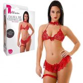 !                                           **  (INDISPONÍVEL)  Fantasia Dama de Vermelho S/H, A/E *