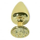 !              **  (INDISPONÍVEL)  Plug anal dourado com pedra cravejada em strass M - hard - HA135D