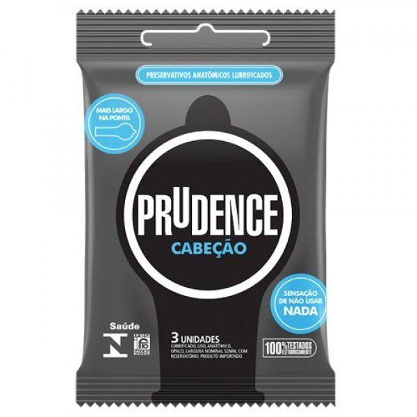 ! ** Preservativo Prudence Cabeção Com 03 Unidades